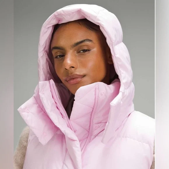 Lululemon Wunder Puff Cropped Vest With Hood in Meadowsweet Pink Size 6 - Picture 4 of 6